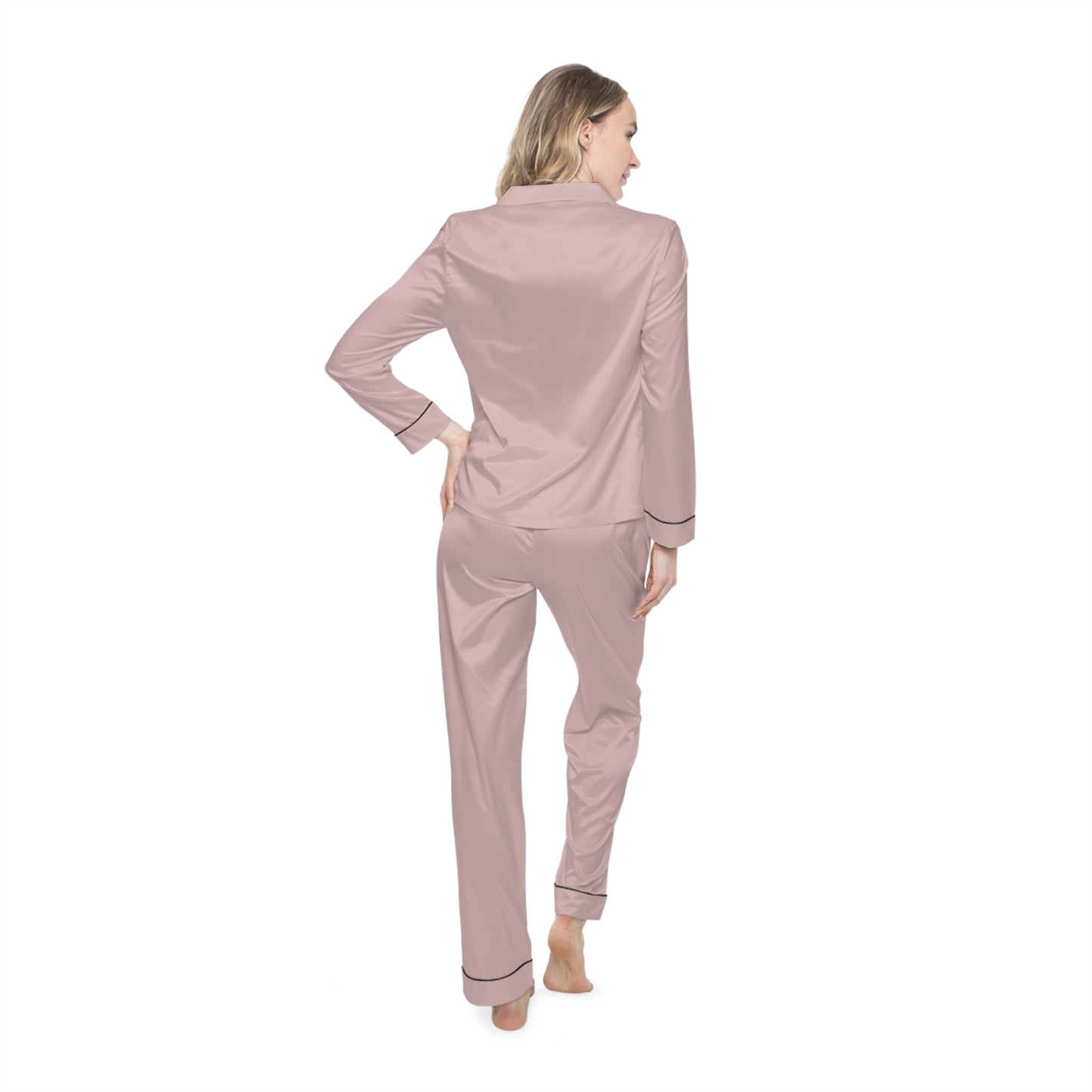 JEVA INTIMATES  Satin Pajama Set — Blush Pink Luxe Sleepwear