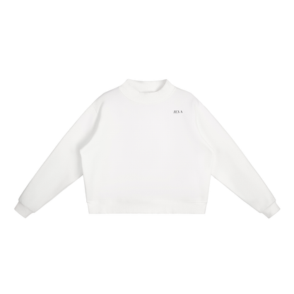 Essential Fleece Mock-Neck Crew Sweatshirt