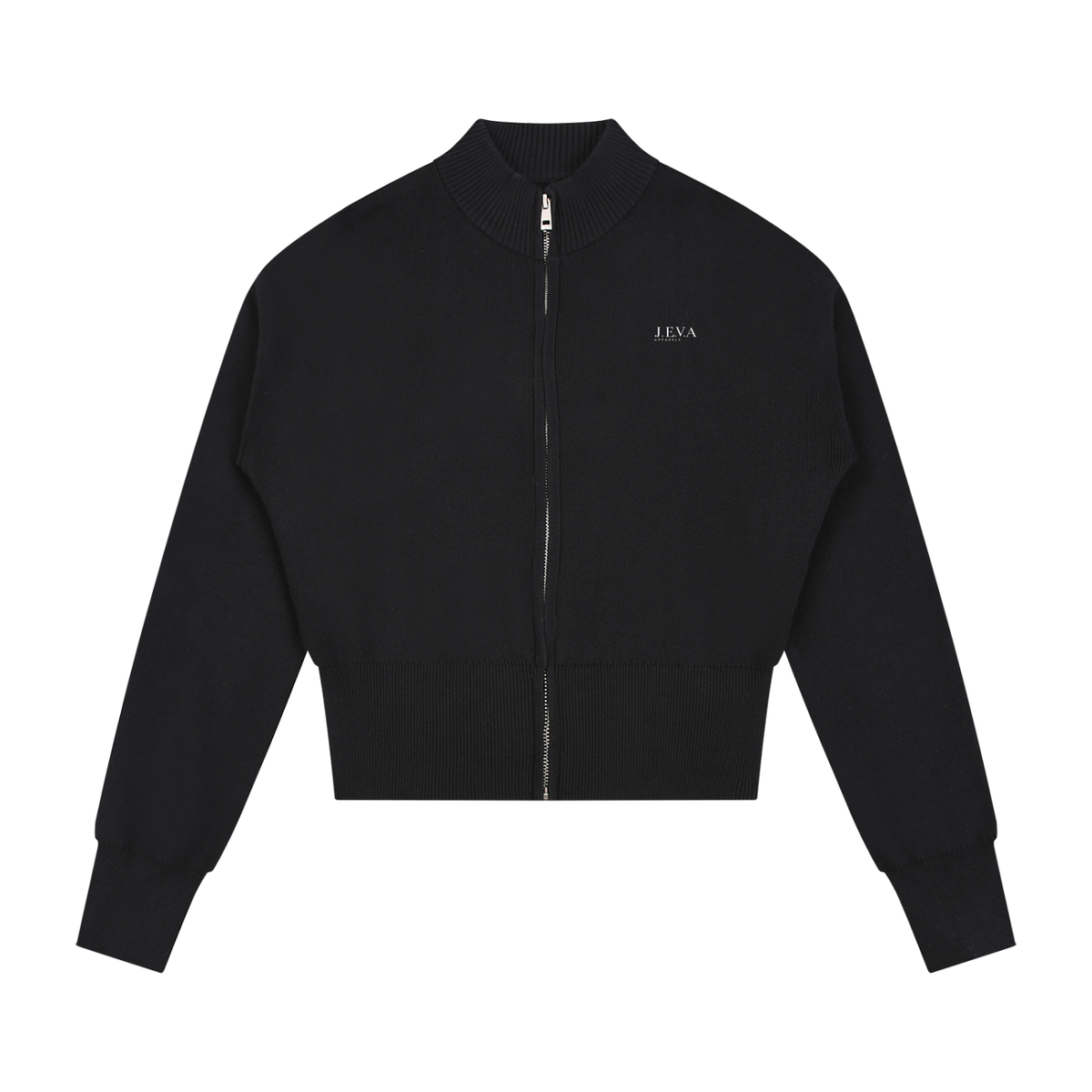 Women’s Mock Neck Zip Up Cardigan Black