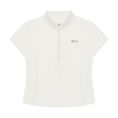 Women's Yoga Quarter-Zip Mock Neck T-Shirt